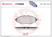 P15006N BREMBO sada brzdových platničiek kotúčovej brzdy P15006N BREMBO