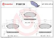 P15011N Sada brzdových destiček, kotoučová brzda PRIME LINE - Ceramic BREMBO