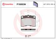 P16003N Sada brzdových destiček, kotoučová brzda PRIME LINE - Ceramic BREMBO