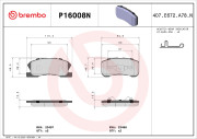 P16008N Sada brzdových destiček, kotoučová brzda PRIME LINE - Ceramic BREMBO