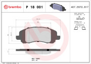 P 18 001 Brzdové destičky BREMBO