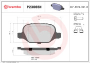 P23065N BREMBO sada brzdových platničiek kotúčovej brzdy P23065N BREMBO