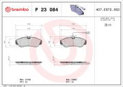 P 23 084 Brzdové destičky BREMBO