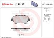 P 23 101 Brzdové destičky BREMBO