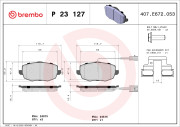 P 23 127 Brzdové destičky BREMBO