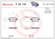 P 23 133 Brzdové destičky BREMBO