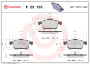 P 23 155 Brzdové destičky BREMBO