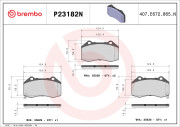 P23182N Sada brzdových destiček, kotoučová brzda PRIME LINE - Ceramic BREMBO