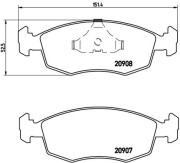 P 24 019 Sada brzdových destiček, kotoučová brzda PRIME LINE BREMBO