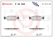 P 24 044 Sada brzdových destiček, kotoučová brzda PRIME LINE BREMBO