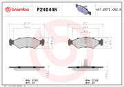 P24044N Sada brzdových destiček, kotoučová brzda PRIME LINE - Ceramic BREMBO