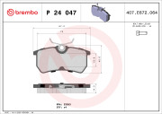 P 24 047 Sada brzdových destiček, kotoučová brzda PRIME LINE BREMBO