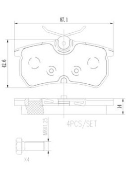 P24047N Sada brzdových destiček, kotoučová brzda PRIME LINE - Ceramic BREMBO