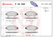 P 24 052 Sada brzdových destiček, kotoučová brzda PRIME LINE BREMBO