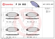 P 24 053 Sada brzdových destiček, kotoučová brzda PRIME LINE BREMBO