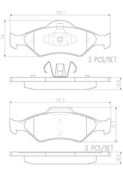 P24054N Sada brzdových destiček, kotoučová brzda PRIME LINE - Ceramic BREMBO