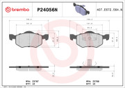 P24056N Sada brzdových destiček, kotoučová brzda PRIME LINE - Ceramic BREMBO