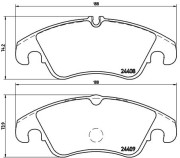 P 24 074 Sada brzdových destiček, kotoučová brzda PRIME LINE BREMBO