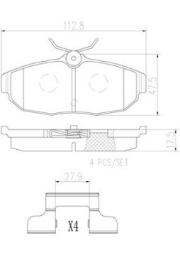 P24122N BREMBO sada brzdových platničiek kotúčovej brzdy P24122N BREMBO