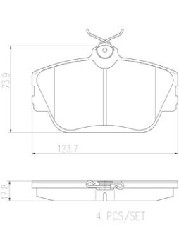 P24127N Sada brzdových destiček, kotoučová brzda PRIME LINE - Ceramic BREMBO