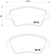 P 24 151X Sada brzdových destiček, kotoučová brzda XTRA LINE BREMBO