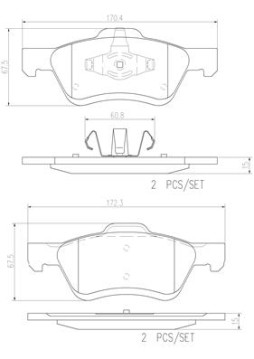 P24159N Sada brzdových destiček, kotoučová brzda PRIME LINE - Ceramic BREMBO