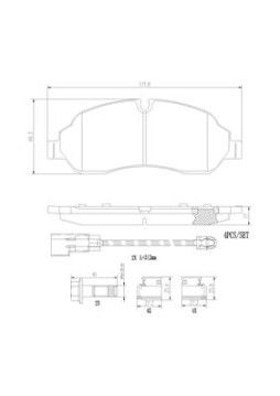 P24171N Sada brzdových destiček, kotoučová brzda PRIME LINE - Ceramic BREMBO