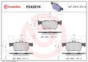 P24201N Sada brzdových destiček, kotoučová brzda PRIME LINE - Ceramic BREMBO