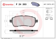 P 24 203 Sada brzdových destiček, kotoučová brzda PRIME LINE BREMBO