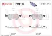 P24210N Sada brzdových destiček, kotoučová brzda PRIME LINE - Ceramic BREMBO