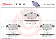 P 24 211 Brzdové destičky DIRECTIONAL BRAKE PADS BREMBO