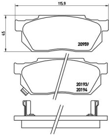 P 28 008 Sada brzdových destiček, kotoučová brzda PRIME LINE BREMBO