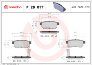 P 28 017 Brzdové destičky BREMBO