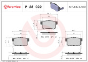 P 28 022 Brzdové destičky BREMBO