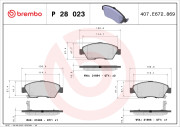 P 28 023 Sada brzdových destiček, kotoučová brzda PRIME LINE BREMBO