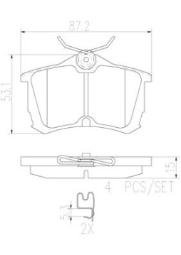 P28030N Sada brzdových destiček, kotoučová brzda PRIME LINE - Ceramic BREMBO