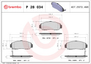 P 28 034X Brzdové destičky BREMBO XTRA LINE BREMBO