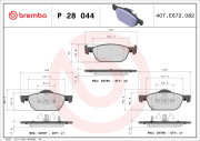 P 28 044 Brzdové destičky BREMBO