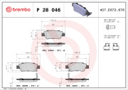 P 28 046 Sada brzdových destiček, kotoučová brzda PRIME LINE BREMBO