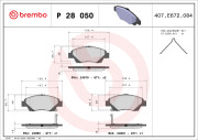 P 28 050X Sada brzdových destiček, kotoučová brzda XTRA LINE BREMBO