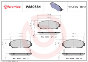 P28068N Sada brzdových destiček, kotoučová brzda PRIME LINE - Ceramic BREMBO