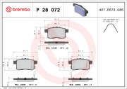 P 28 072 Sada brzdových destiček, kotoučová brzda PRIME LINE BREMBO