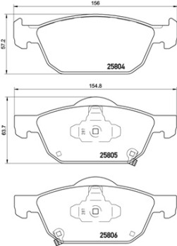 P 28 076 Brzdové destičky BREMBO