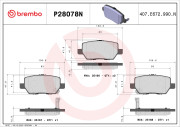 P28078N Sada brzdových destiček, kotoučová brzda PRIME LINE - Ceramic BREMBO