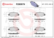 P28097N Sada brzdových destiček, kotoučová brzda PRIME LINE - Ceramic BREMBO