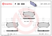 P 30 008 Brzdové destičky BREMBO