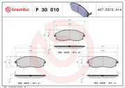 P 30 010 Brzdové destičky BREMBO