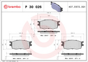 P 30 026 Sada brzdových destiček, kotoučová brzda PRIME LINE BREMBO