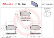 P 30 046 Sada brzdových destiček, kotoučová brzda PRIME LINE BREMBO