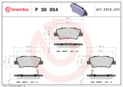 P 30 054 Brzdové destičky BREMBO